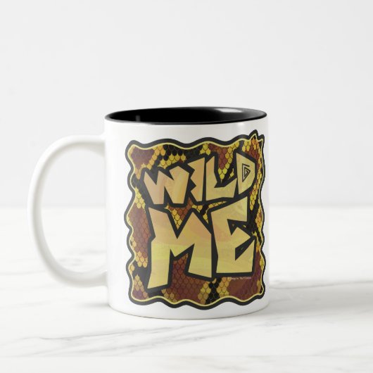 Wilde ik Snake Brown and Gold Print Tweekleurige Koffiemok (Links)