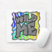 Wilde ik Zebra Regenboog en Witte Druk Muismat (Met muis)