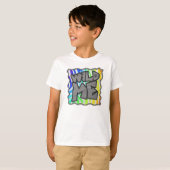 Wilde ik Zebra Regenboog en Witte Druk T-shirt (Voorkant volledig)