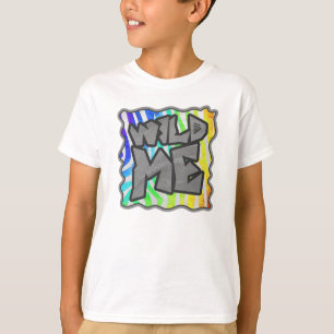 Wilde ik Zebra Regenboog en Witte Druk T-shirt