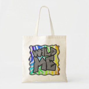 Wilde ik Zebra Regenboog en Witte Druk Tote Bag