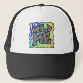 Wilde ik Zebra Regenboog en Witte Druk Trucker Pet (Voorkant)