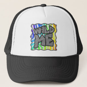 Wilde ik Zebra Regenboog en Witte Druk Trucker Pet