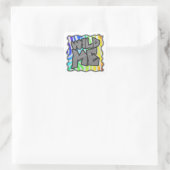 Wilde ik Zebra Regenboog en Witte Druk Vierkante Sticker (Tas)