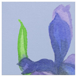 Wilde Iris Bloemen Paarse Waterverf Blauw Stof