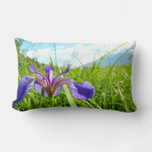 Wilde Iris en Alaskisch Landschap Kussen