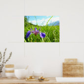 Wilde Iris en Alaskisch Landschap Poster (Keuken)