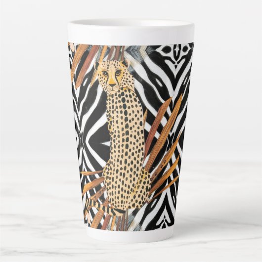 Wilde jachtluipaard  latte mok (Voorkant)