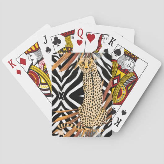 Wilde jachtluipaard  pokerkaarten (Achterkant)