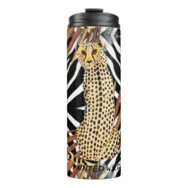 Wilde Jachtluipaard Thermische Tumbler Thermosbeker