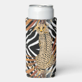 Wilde Jachtluipaard Wijn Tumbler – Afrikaanse Wild Seltzer Blikjeskoeler