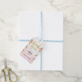 Wilde je bedanken voor cadeau aan labels Girl Pink Cadeaulabel (Met Touw)