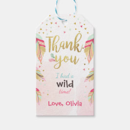 Wilde je bedanken voor cadeau aan labels Girl Pink Cadeaulabel