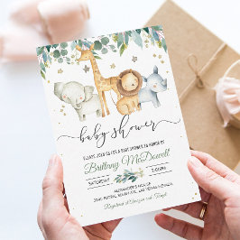 Wilde Jonge Jongenssafari Baby Shower Uitnodiging