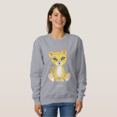 Wilde Jonge Luipaard Dier Cartoon Sweatshirt (Voorkant volledig)