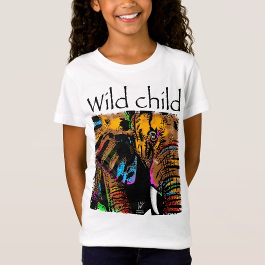 Wilde jonge olifantenregenboogdieren t-shirt (Voorkant)