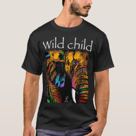 Wilde jonge olifantenregenboogdieren t-shirt