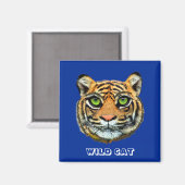 Wilde jonge tijgergezicht magneet (Voorkant / Achterkant)