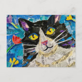 Wilde jongen de kat briefkaart (Voorkant)