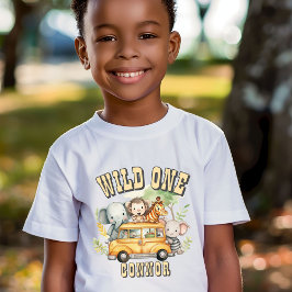 Wilde jongens verjaardag safari dieren t-shirt