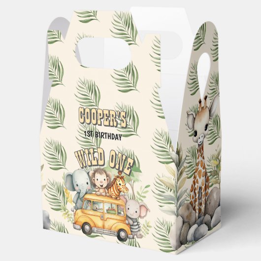 Wilde jongens verjaardag safari dieren voorkeur do bedankdoosjes (Geopend)