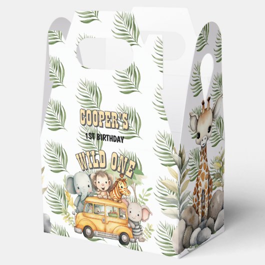 Wilde jongens verjaardag safari dieren voorkeur do bedankdoosjes (Geopend)