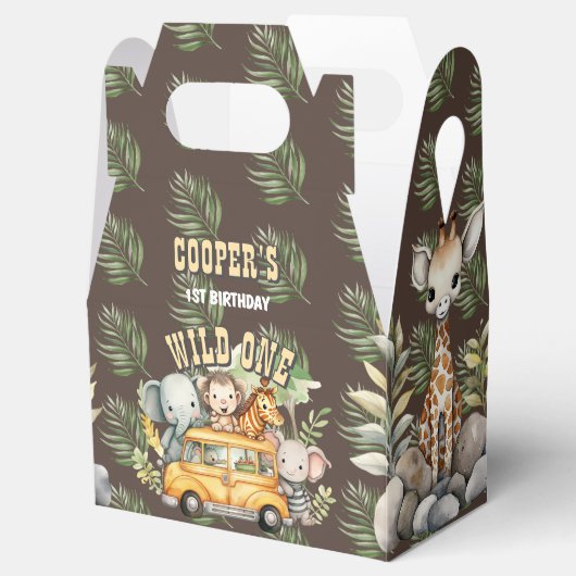 Wilde jongens verjaardag safari dieren voorkeur do bedankdoosjes (Geopend)