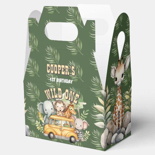 Wilde jongens verjaardag safari dieren voorkeur do bedankdoosjes (Geopend)