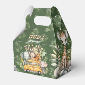 Wilde jongens verjaardag safari dieren voorkeur do bedankdoosjes (Voorkant Zijde)