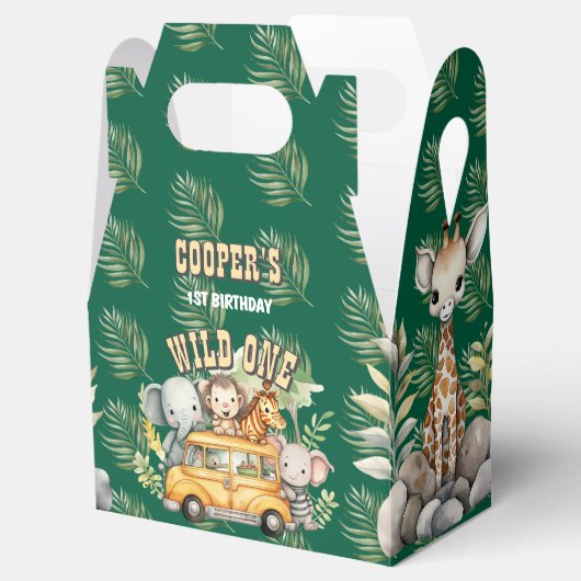 Wilde jongens verjaardag safari dieren voorkeur do bedankdoosjes (Geopend)