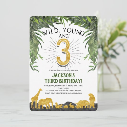 Wilde jongeren en drie Oerwouden, derde verjaardag Kaart (Staand voorkant)