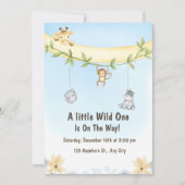 Wilde Jungle Baby Shower Uitnodiging (Voorkant)