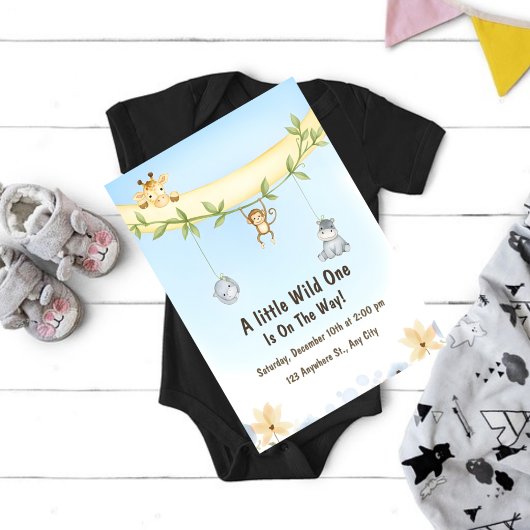 Wilde Jungle Baby Shower Uitnodiging