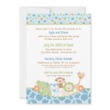 Wilde Jungle Dieren Baby Jongen Shower Uitnodiging