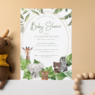 Wilde Jungle Dieren   Baby Shower Kaart
