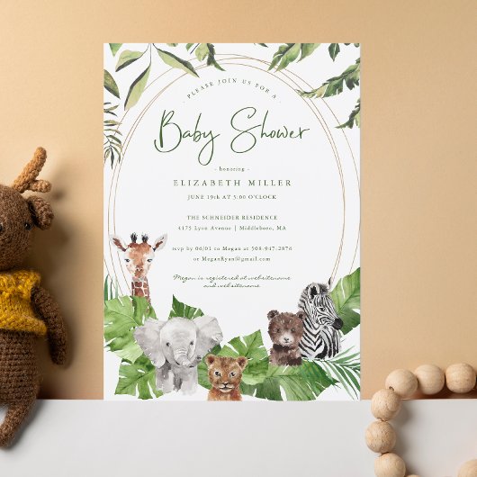 Wilde Jungle Dieren | Baby Shower Kaart