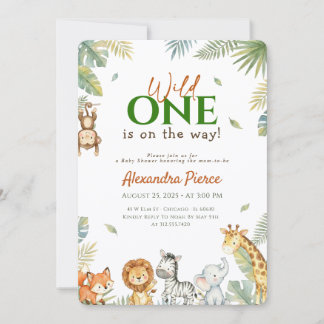 Wilde Jungle Dieren Baby Shower Kaart