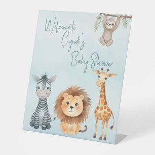 Wilde Jungle Dieren - Welkom bij Baby Shower Reclamebord Met Voetstuk