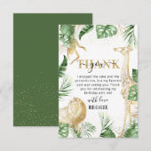 Wilde Jungle Groen & Goud Verjaardag Bedankt (Voorkant / Achterkant)