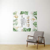 Wilde Jungle/Safari 1e Verjaardagsfeest Achtergron Wandkleed (In Situ (horizontaal))