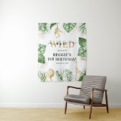 Wilde Jungle/Safari 1e Verjaardagsfeest Achtergron Wandkleed (In situ)