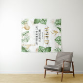 Wilde Jungle/Safari 1e Verjaardagsfeest Backdrop Wandkleed (In Situ (horizontaal))