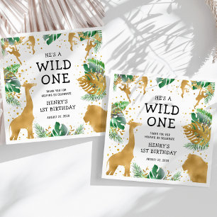 Wilde Jungle Safari 1e Verjaardagsfeestje Servet