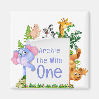 Wilde Jungle Safari Baby 1e Verjaardag Schattige B Magneet