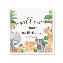 Wilde Jungle Safari Dieren 1e Verjaardagsfeestje