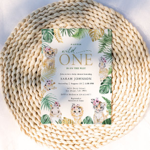 Wilde Jungle Safari Dieren Baby Shower Kaart