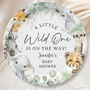 Wilde Jungle Safari Dieren Baby Shower Papieren Bordje