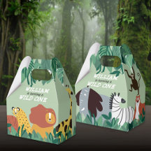 Wilde Jungle Safari Dieren Eerste Verjaardag