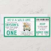 Wilde Jungle Safari Dieren Jongen 1e Verjaardag Kaart (Voorkant)