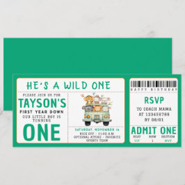 Wilde Jungle Safari Dieren Jongen 1e Verjaardag Kaart